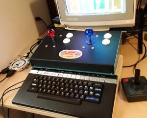 Multijoy and some controllers connected to Atari 1200XL computer
